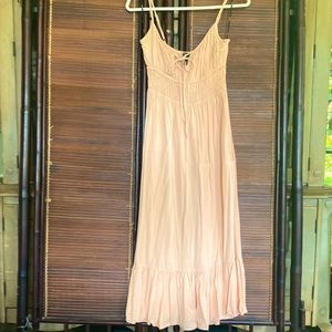 Peach Greek style maxi dress